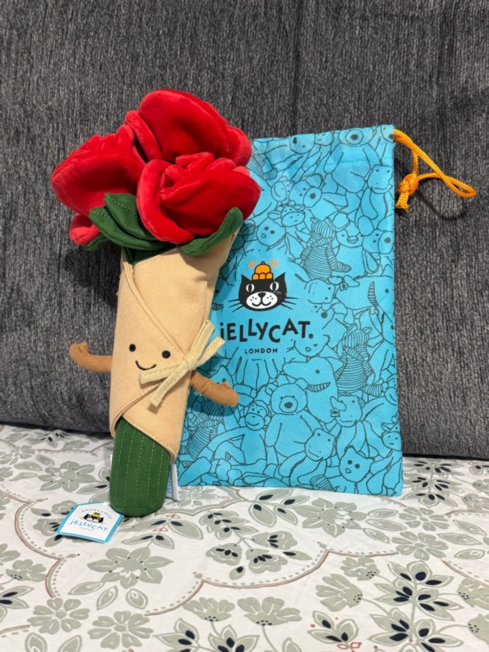 Jellycat Red Rose Bouquet Plush Toy NWT
